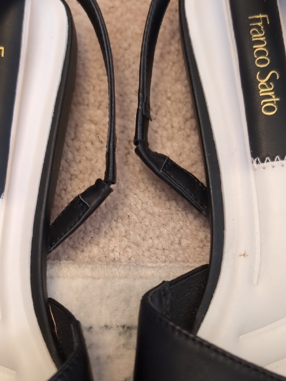 Franco Sarto Black Pointed Slingback Mules - Picture 2 of 4
